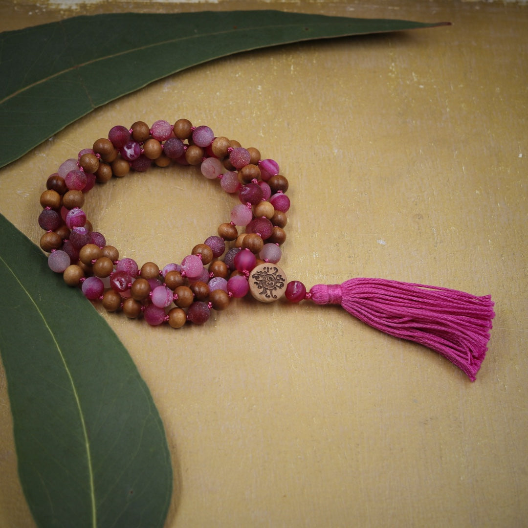 Mala Sommerherz Achat pink und Sandelholz