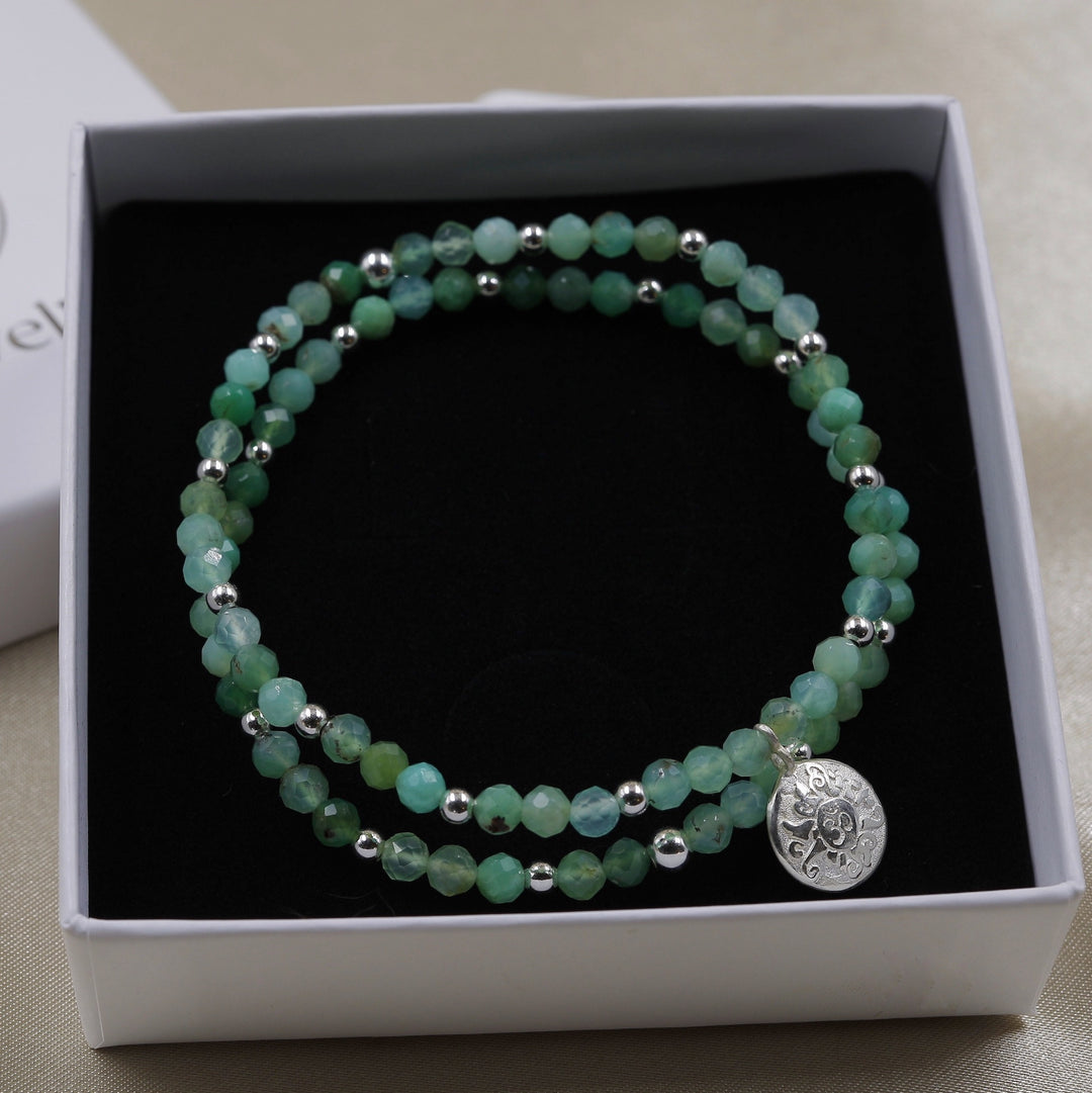 Handala Armband Chrysopras mit Silber