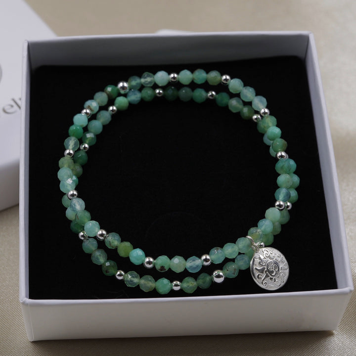 Handala Armband Chrysopras mit Silber