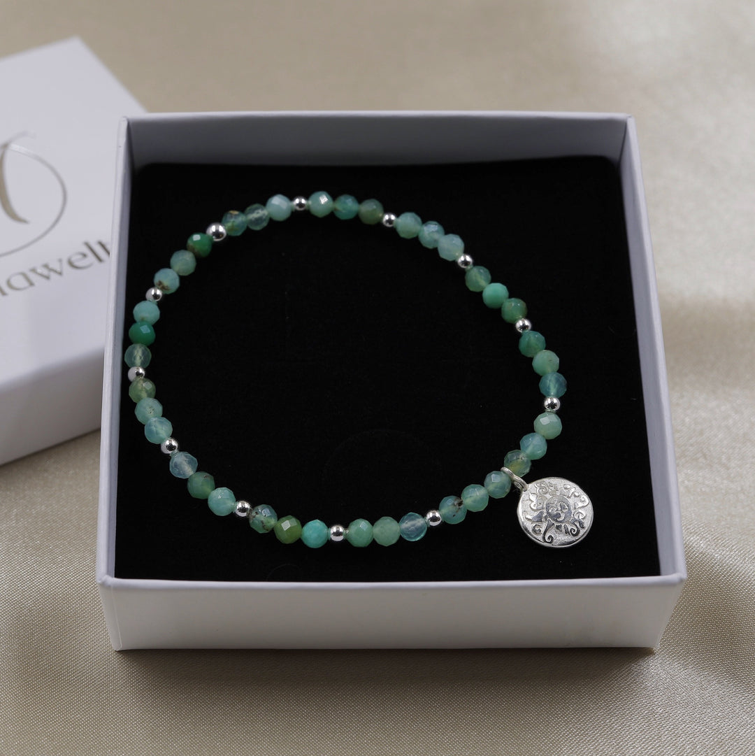 Handala Armband Chrysopras mit Silber