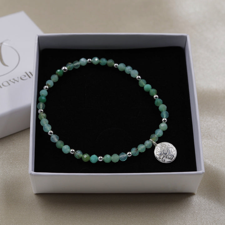 Handala Armband Chrysopras mit Silber