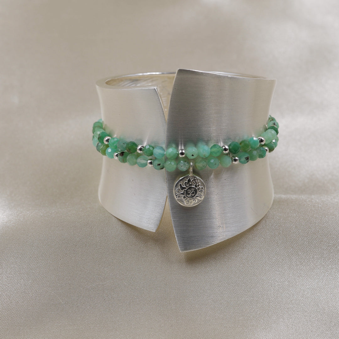 Handala Armband Chrysopras mit Silber