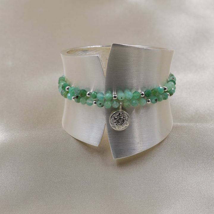 Handala Armband Chrysopras mit Silber