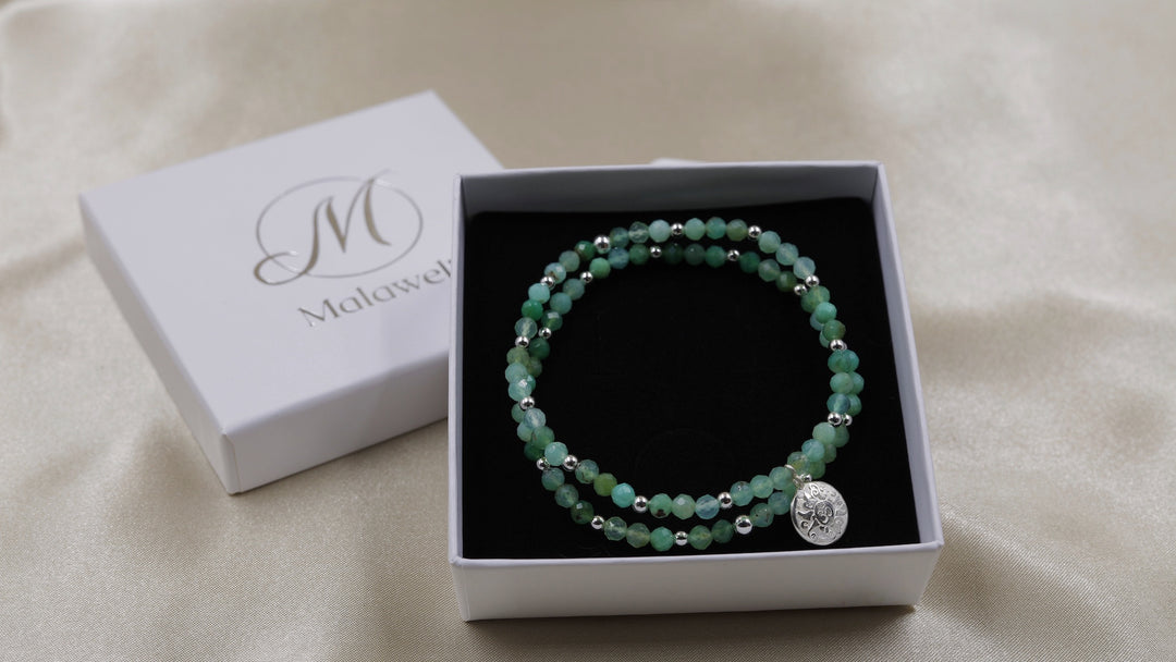 Handala Armband Chrysopras mit Silber