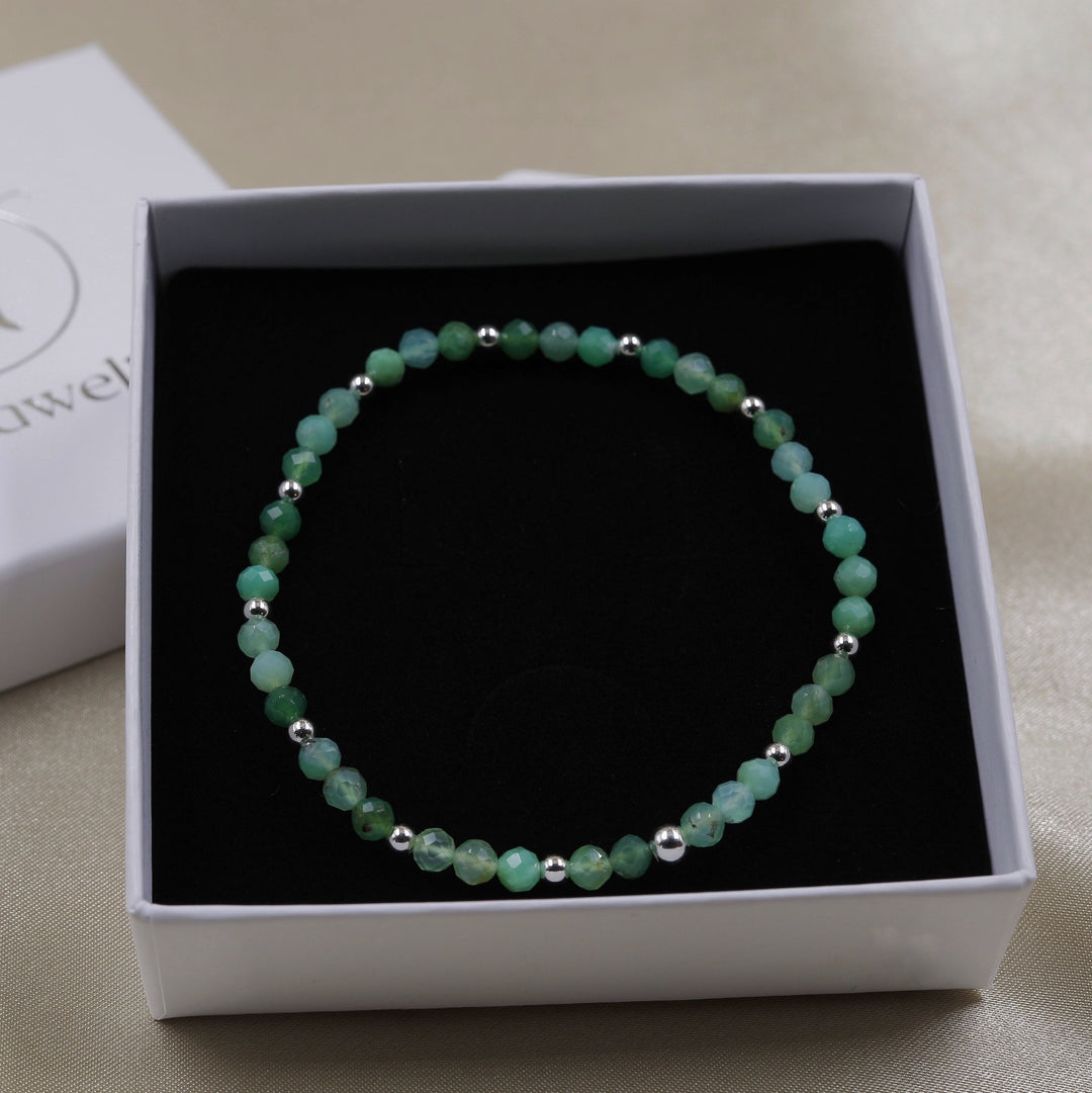 Handala Armband Chrysopras mit Silber