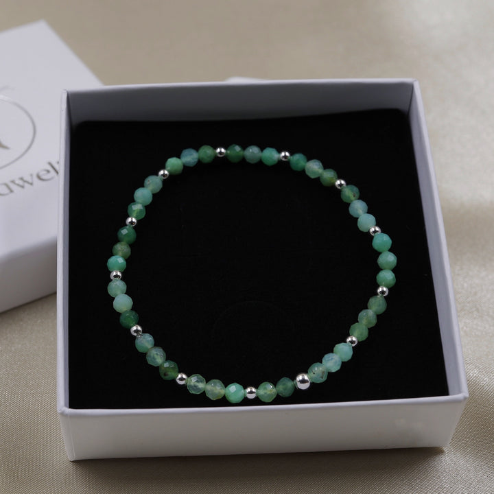 Handala Armband Chrysopras mit Silber