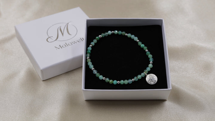 Handala Armband Chrysopras mit Silber