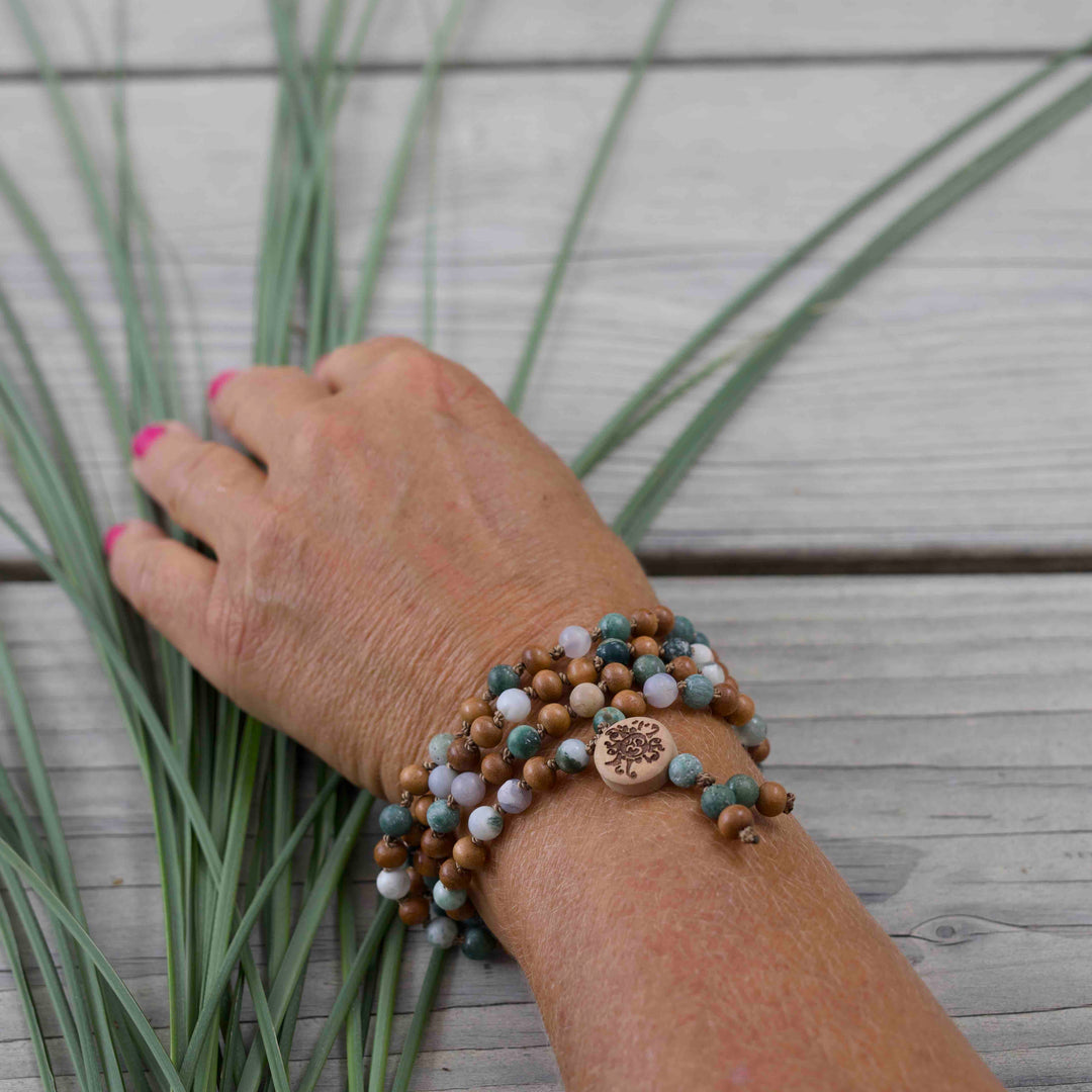 Mala Baumseele Baumachat & Sandelholz 6mm | Summer Collection