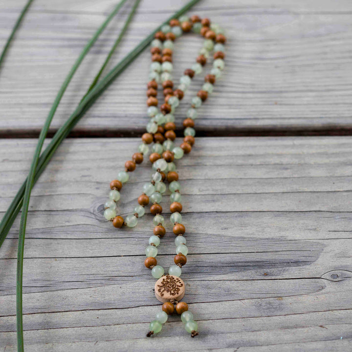 Mala Smaragdseele Aventurin und Sandelholz 6mm | Summer Collection