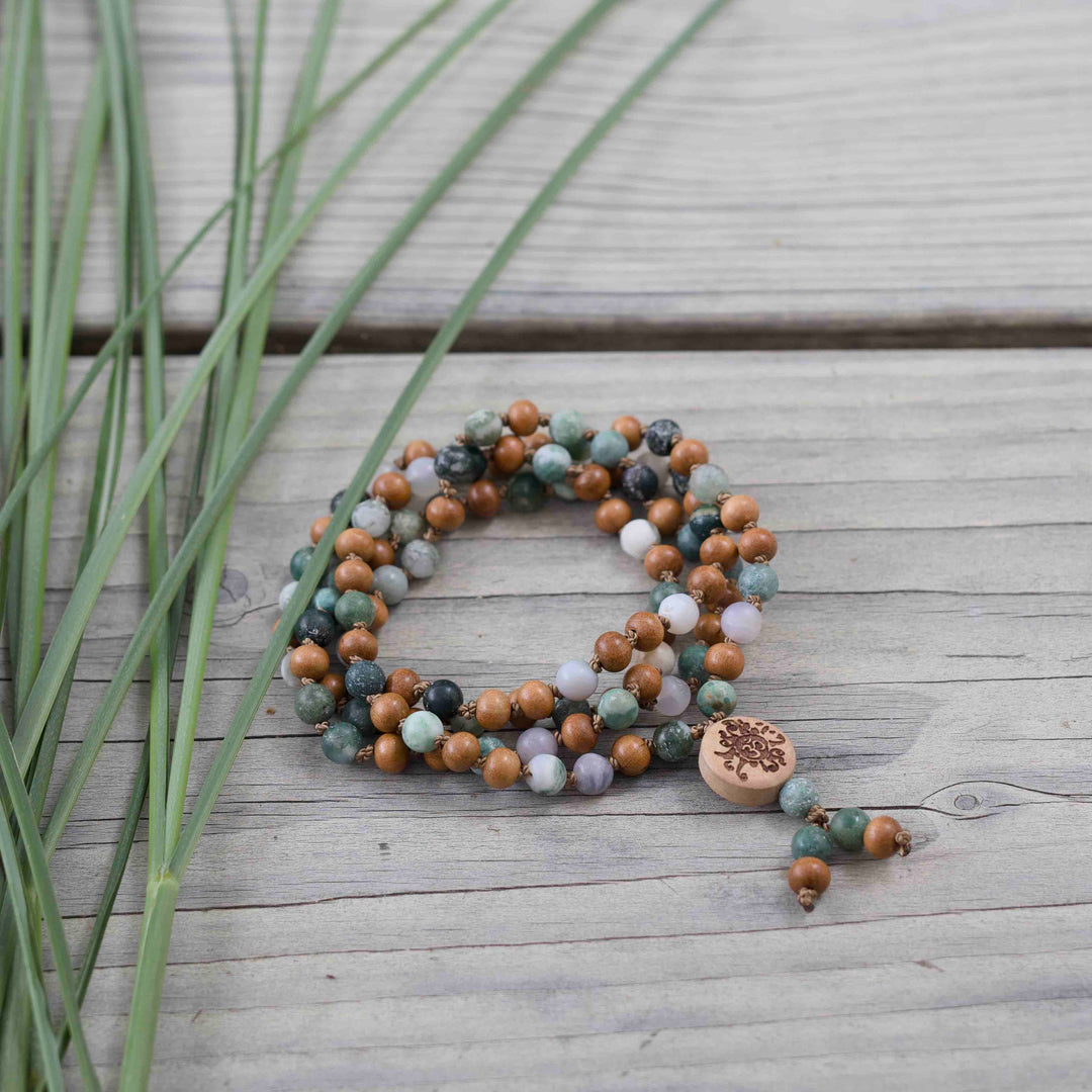 Mala Baumseele Baumachat & Sandelholz 6mm | Summer Collection