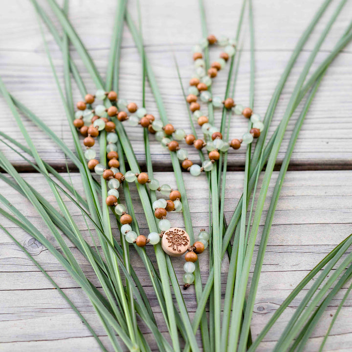 Mala Smaragdseele Aventurin und Sandelholz 6mm | Summer Collection