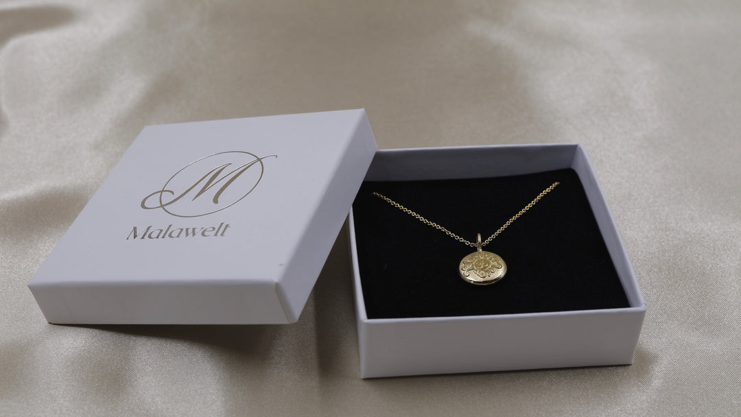 Malasonne gold Kette mit Anhänger Malasonne mit OM

