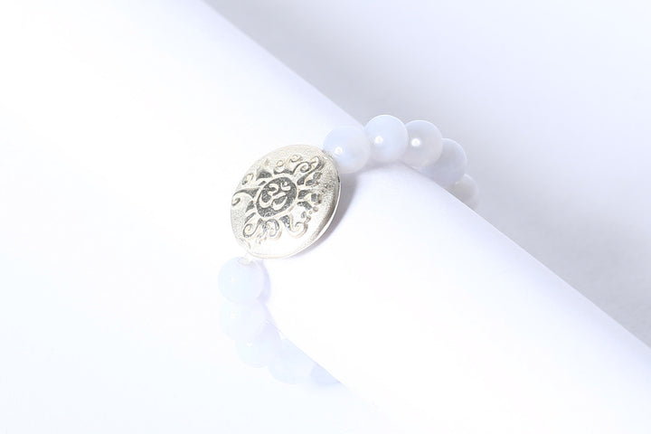 Ring Chalcedon | 4 mm | mit Malamünze 925 Sterling Silber